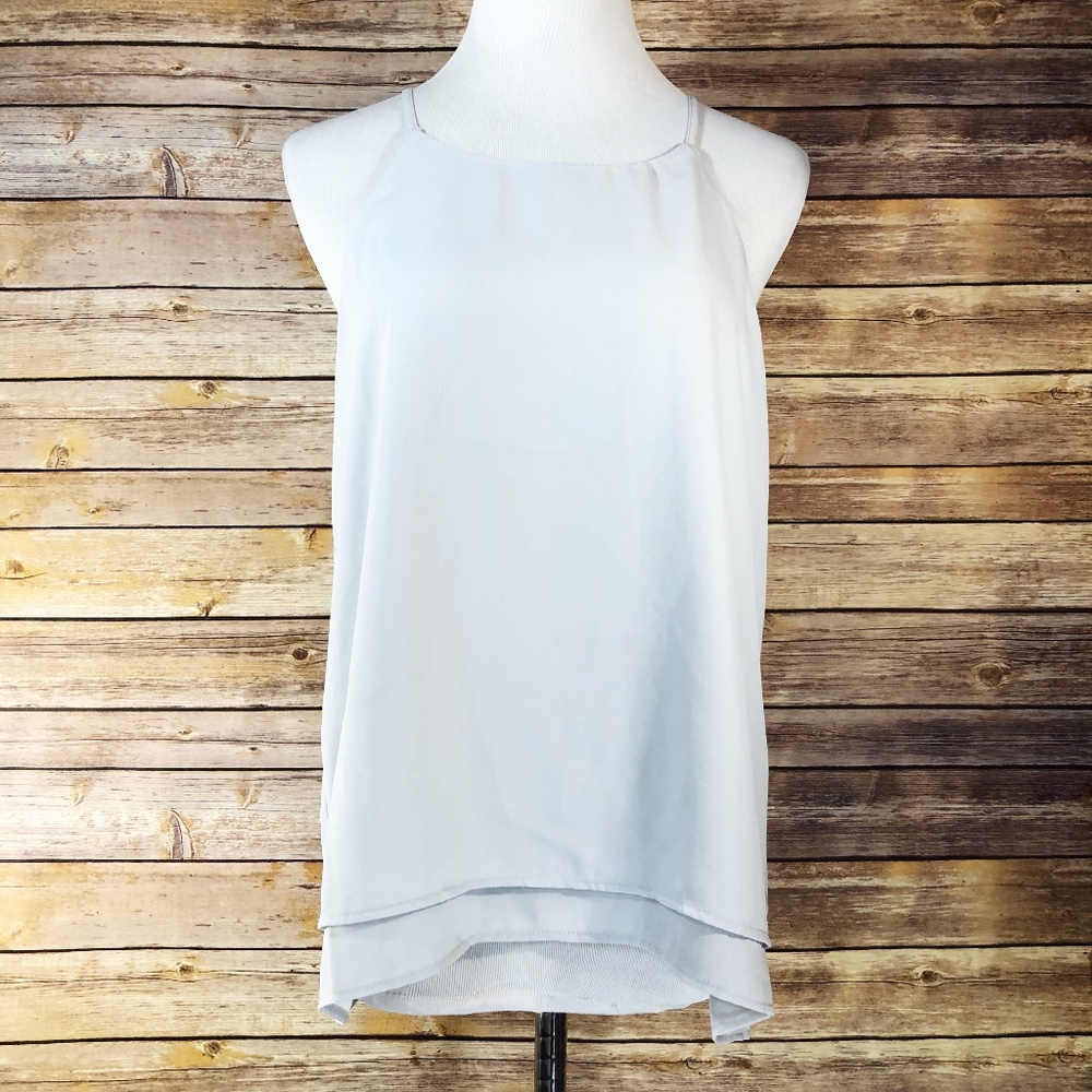 Stella Luce Grey Racerback Layered Tank Top Blouse